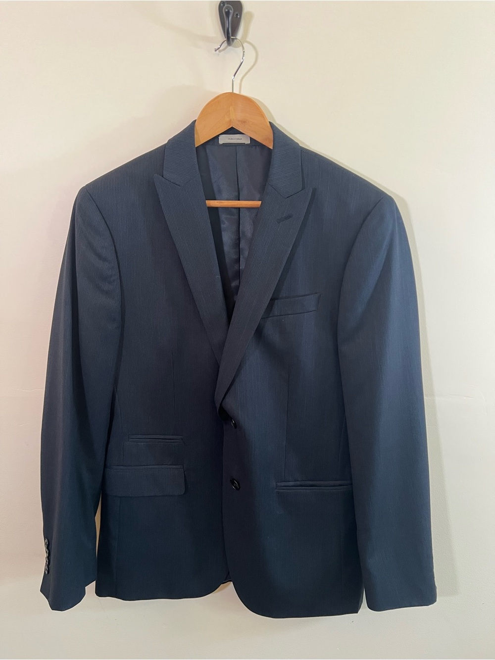 JF J. Ferrar Men’s Slim Fit Navy Blue Blazer Suit Jacket Sport Coat